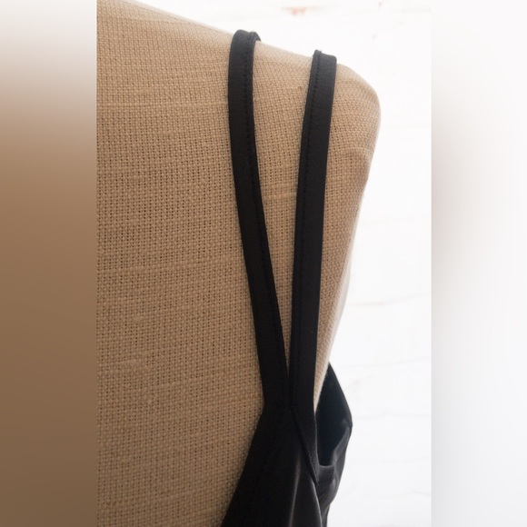 Sarah Pacini Black Knee-Length Dress Faux Leather Tunic made in Italy! - Picture 6 of 12